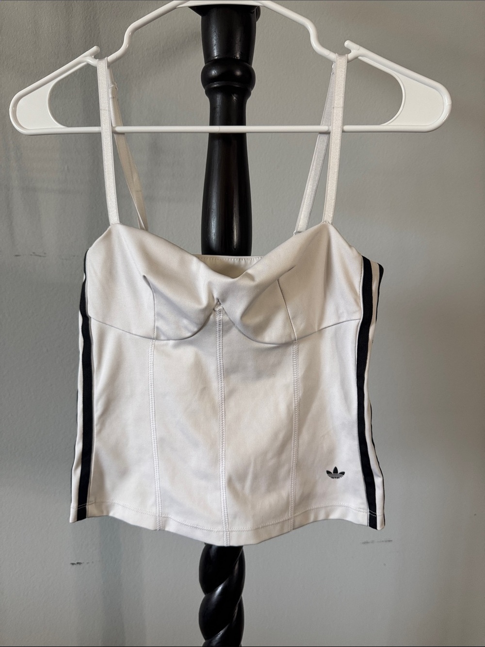 adidas White Tank with Black Side Stripes 22.T